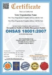 OHSAS 18001 2007 Certification