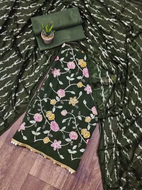 Embroidery Multicolor Designer Georgette Salwar Suit, Size: XXL