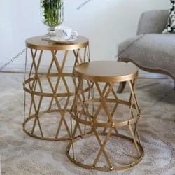 Iron Side Tables Set Of 2