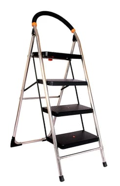 4 Step Stainless Steel Milano Folding Ladder