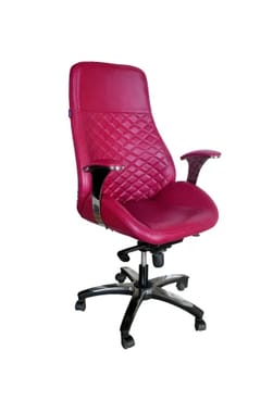 Maroon High Back Leather Office Chair