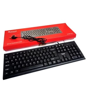 With Wire Black Quantum Wired Keyboard QHM8810, Size: Regular