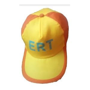 Cotton Yellow+Orange ERT Cap, Size: Free
