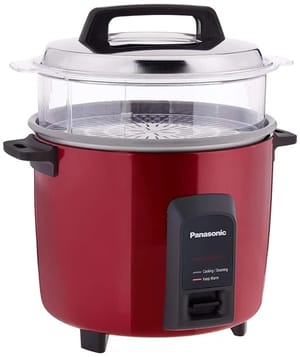 Panasonic SR-Y22FHS 750-Watt Automatic Electric Cooker with Non-stick Cooking Pan (Burgundy)