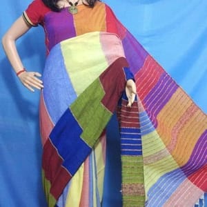Bengal Art Work Multicolor Khes Saree, 5.5 - 6.5 m