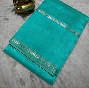 Mangalagiri Silk Saree With Silver Zari Tempal Bodar SAREE