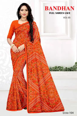 Casual Wear 10 Colour Designer Bandhani Saree, Renial, 6.00