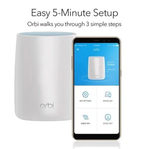 White 1 Netgear Orbi Rbk50 Tri Band Mesh Wifi Wireless Router Ac3000, 3000 Mbps