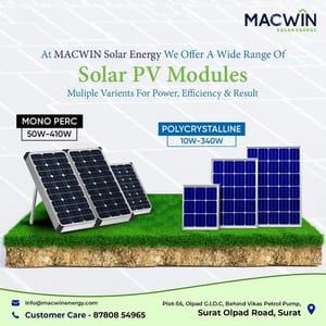 Macwin 335 Watt Monocrystalline Solar Panel, 24V