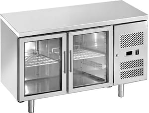 Stainless Steel Back Bar Cooler- Double Door With Side Cooling, 2, Silver