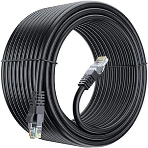 FEDUS 20 Meter Cat6 Ethernet Cable, Patch Cord Rj45 Lan Cable, Network Cable Black