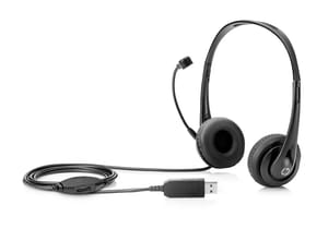 Black Hp Stereo Usb Wired On Ear Headphones With Mic And Volume Control, PC,LAPTOP, Model Name/Number: T1A67AA