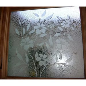 Decorative Floral Design Etching Glass