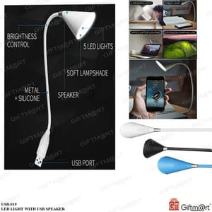 Giftmart White,Black & Blue LED Light With USB Speaker
