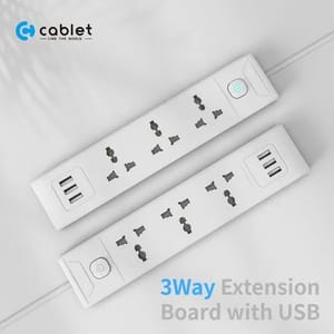 Cablet ABS Plastic Extension Socket With Usb Port, For Home Appliance upto 10amp
