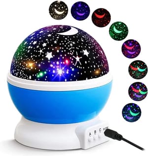Star Master Colorful LED Projector Night Lamp Rotating 360 Degree Moon Night Light Lamp USB Cable