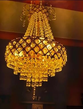 LED Crystal,aluminium Pradhuman Chandelier Ceiling Lamp, For Decoration