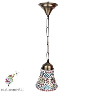 Incandescent Conical Shaped Mosaic Hanging Light