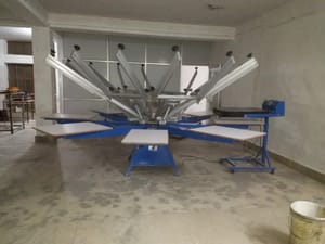 MS 2 kw Manual Round Screen Printing Press, For Garment,T Shirt, Automation Grade: Semi Automatic