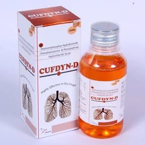 Cufdyn Plastic Dextromethorphen HBr 10mg Guaiphensin 50mg, Bottle Size: 100 ml