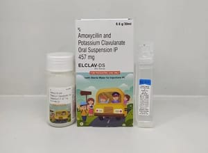 ELCLAV-DS Amoxycillin 400mg + Clavulanic Acid 57mg Dry Syrup, For Clinical, Packaging Size: 30ml