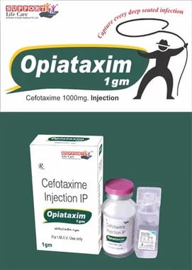OPIATAXIM-1GM Cefotaxime Sodium 1000mg Injection, 10ml Vial