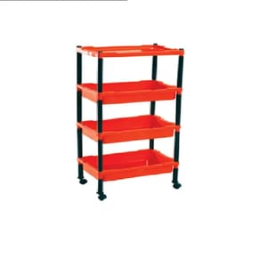 4 Layer Plastic Rack With Wheels