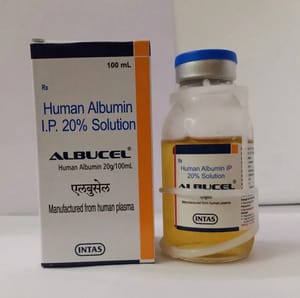 Albucel 20 Human Albumin, Intas Pharmaceuticals, 100ML