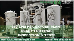 PSA Oxygen Plant, 250 LPM / 15 Nm3/Hr