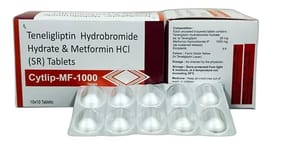 Teneligliptin And Metformin Tablet (cytlip-mf-1000), Packaging Size: 10*10, 1000MG