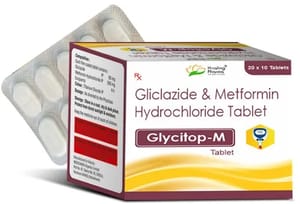 Glycitop M Gliclazide 80mg Metformin 500mg, Healing Pharma India Pvt. Ltd., Prescription