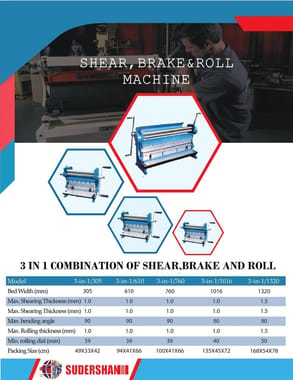 Stainless Steel 3 In 1 Shear Brake And Roll Machine