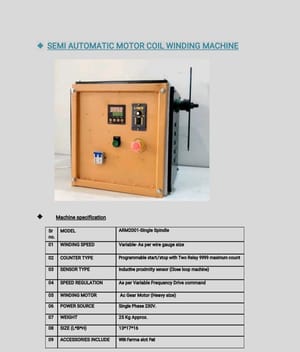 Semi automatic motor Coil Winding Machine