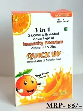 Quick Up Glucose Powder With Vitc Zinc, Packaging Size: 105gm, Packaging Type: Pouch