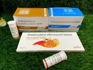 Mucigate 700 mg Acebrophylline and N Acetylcysteine Tablets