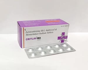 Critlav-AN Acebrophylline & N-Acetylcysteine Tablet, 10*10
