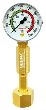 Forged Brass Yellow SEEMA CO2 Carbon-dioxide Gas Cylinder Pressure Tester