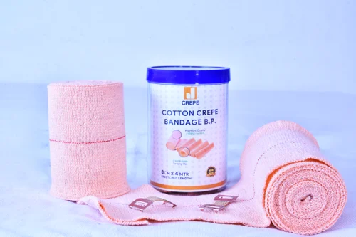 Elastic Cotton Crepe Bandage, Size: 08cm X 4mtr