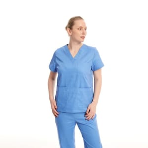 Unisex Blue Cotton Hospital Uniform, Size: Large