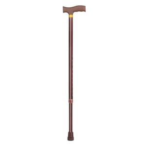 Aluminium Polished MCP Jindal Premium Height Adjustable Walking Stick (Brown)