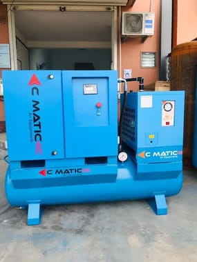 C Matic Air Compressor Screw Compressor, Discharge Pressure: 10, Maximum Flow Rate: 51 - 120 Cfm