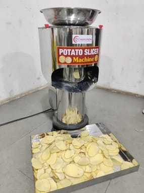 Stainless Steel Potato Chips Cutting Machine, For Commercial, Capacity: 250kg/hr