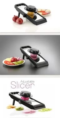 Manual Material: Stainless Steel and Plastic Adjustable Vegetable Slicer