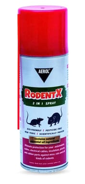 Aerol RodentX Spray, Grade 2198 (145g/225ml), For Industrial/Home, Liquid