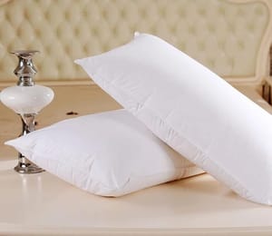 White Polyester Cotton Regular Size Pillows, Shape: Rectangular, Size: 15x24 Inches