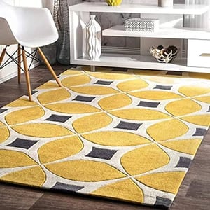 Yellow Designer Woolen Carpet, For Home, Printed