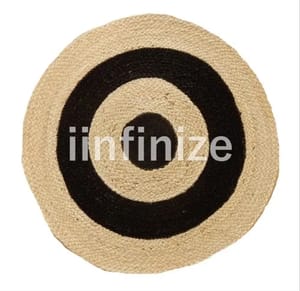 Iinfinize Black And Brown Jute Door Mat, Size: 24 Inch