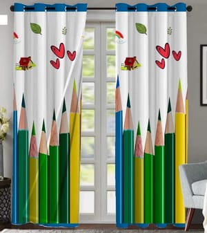 Multicolor Polyester Cartoon Print Curtains, For Window