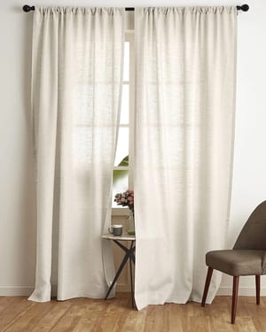 Lalawat export Plain 100% Linen Off White 1 Panel Window/ Door Curtain, Size: 72x50