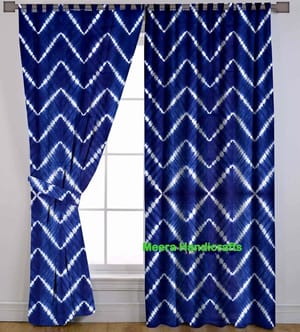 Cotton Tie Dye Shibory Printed Curtains, For Home